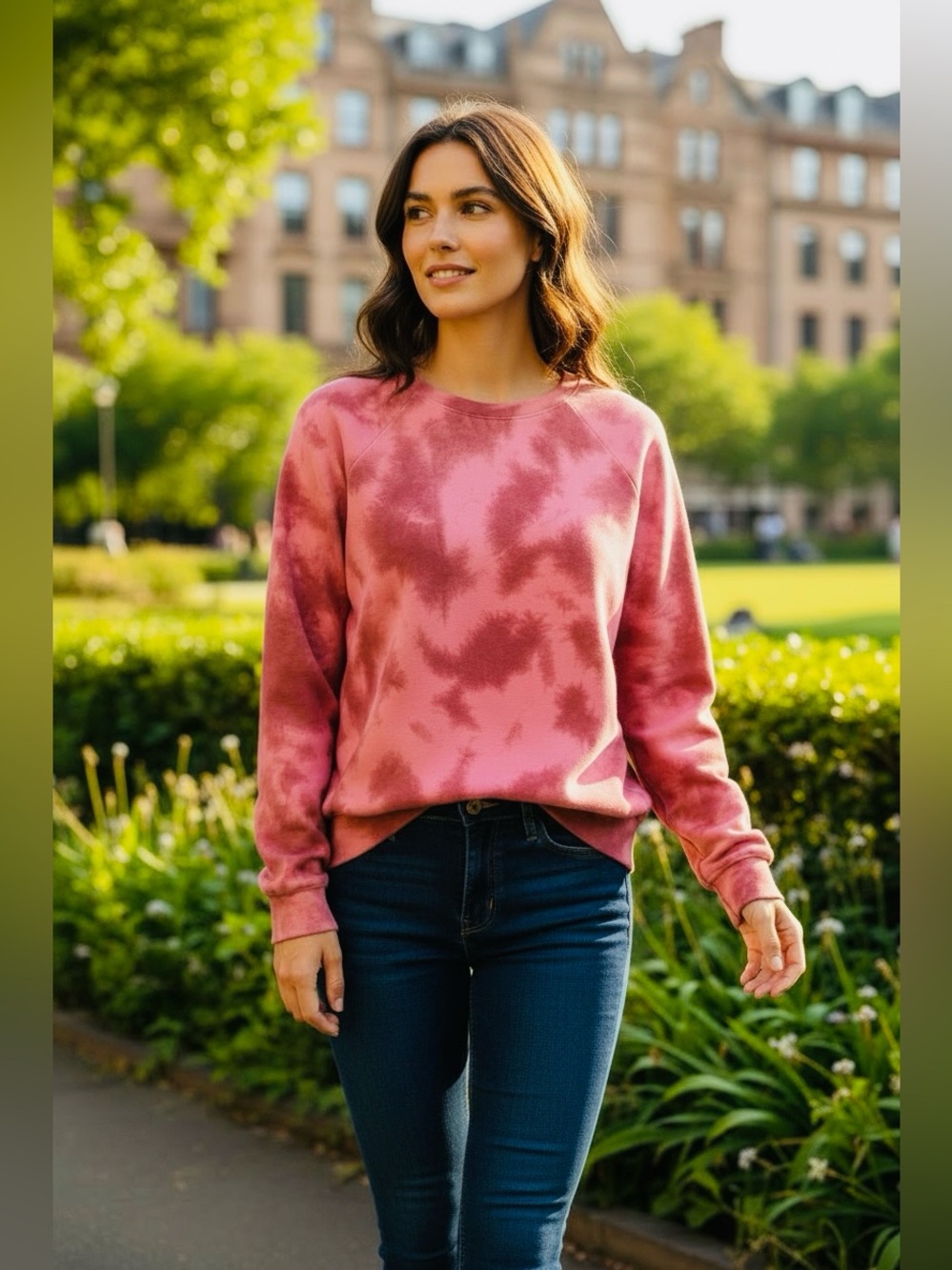 Gratitude Women's Tie-Dye Sweatshirt in Red & Pink - XS, NWT